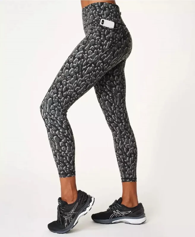 Power 7/8 Workout Leggings In Black Tonal Leopard Print