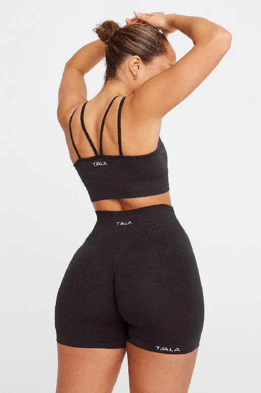 Women's Holiday Clothing SCULPT SEAMLESS SCRUNCH CYCLING SHORTS - BLACK MARL