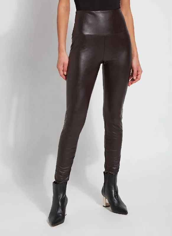 Textured Leather Legging In Espresso