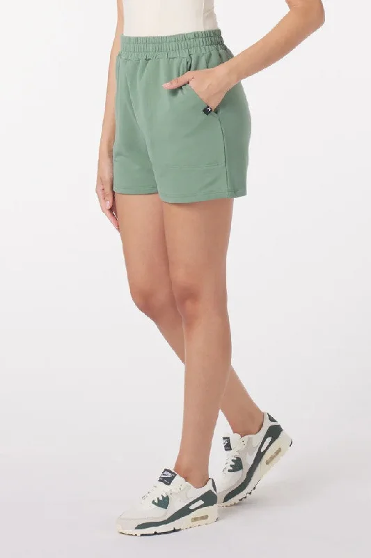 Women's Clothes For Outdoor Events Vintage Oversized Sweat Shorts - Sage