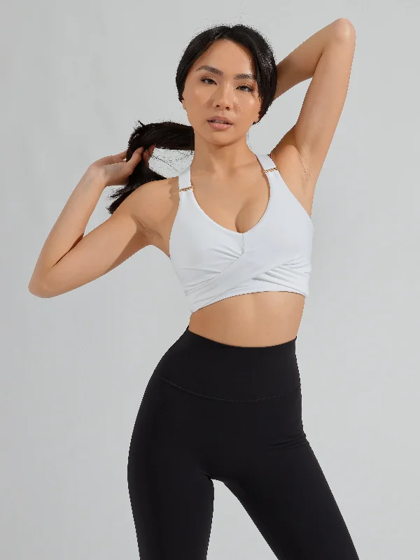 Women's Transitional Apparel Candy Wrap Sports Bra - White