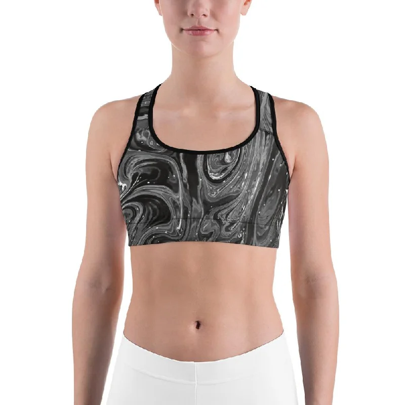 Grey Swirl Sports Bra