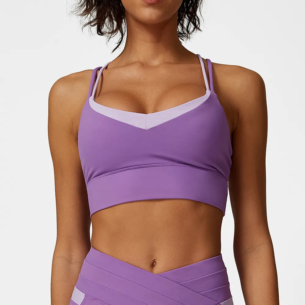 Fashionable Women's Casual Apparel SPARK Contrast Colors Yoga Bra SB2395