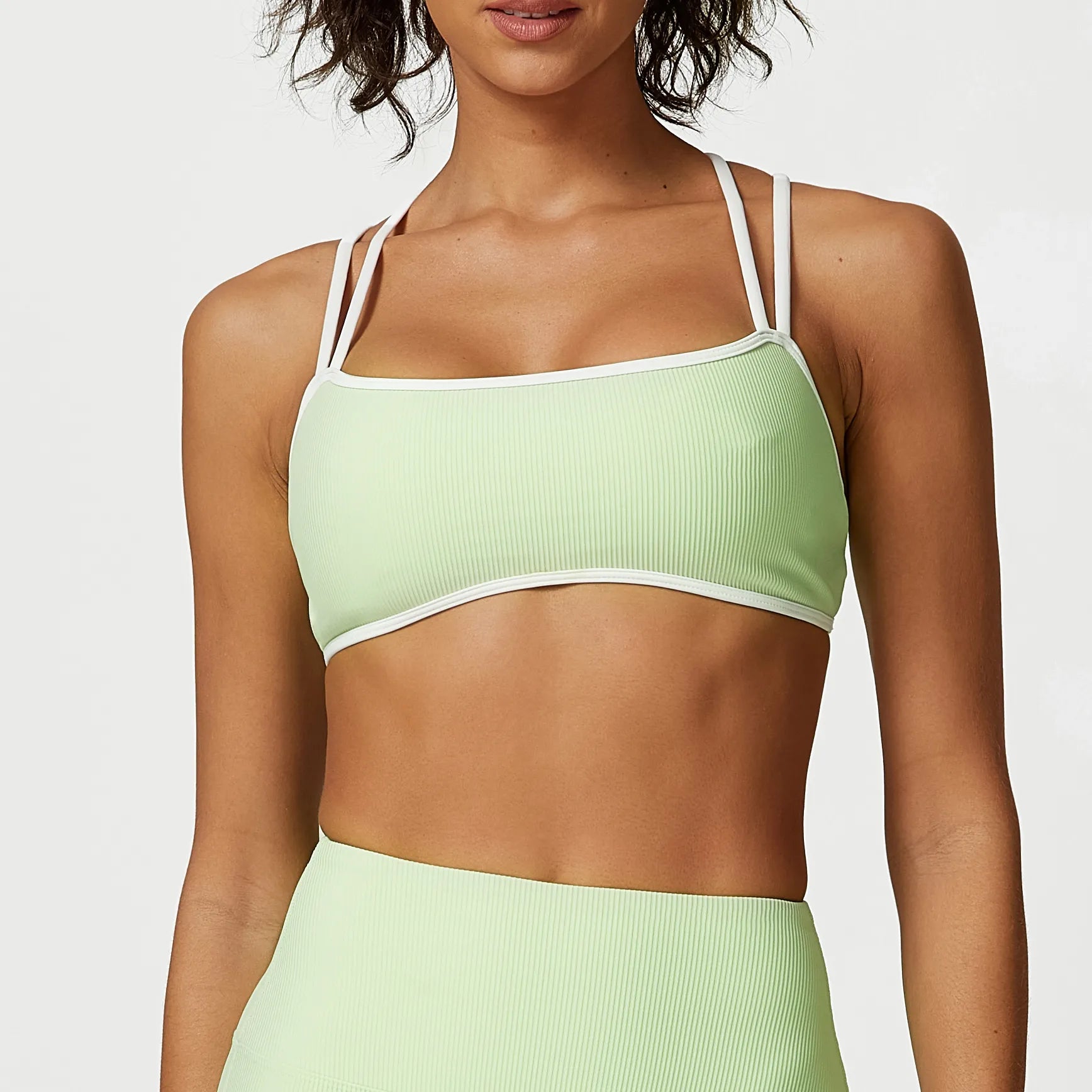 Sustainable Women's Apparel SPARK Summer Ribbed Contrast Colors Bra SB2346