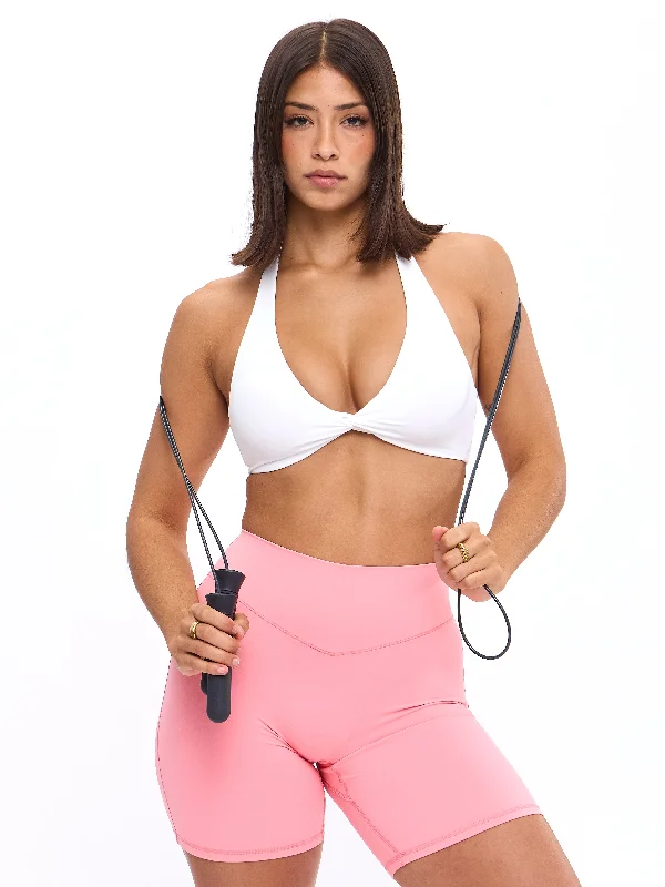 Charming Women's Clothes For Special Events Twisted Halter Sports Bra - White
