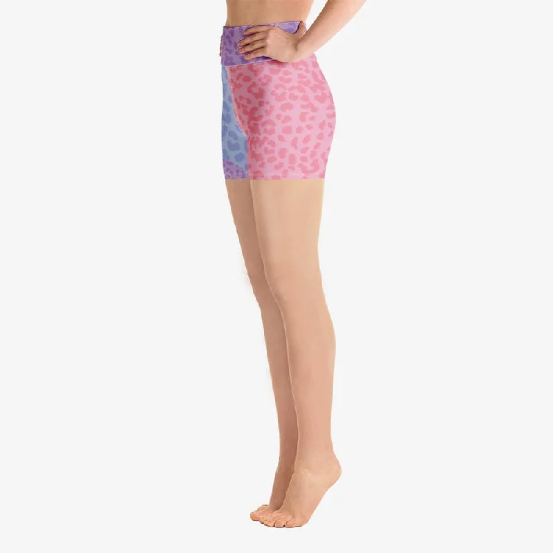 Animal Printed Yoga Shorts "FrankenCheetah" Pastel