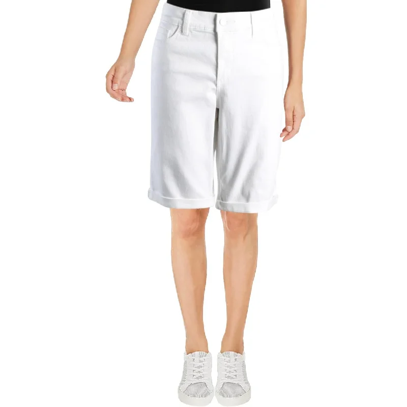 Briella Womens Mid-Rise Cuffed Bermuda Shorts