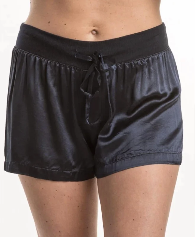 Mikel Satin Shorts In Black