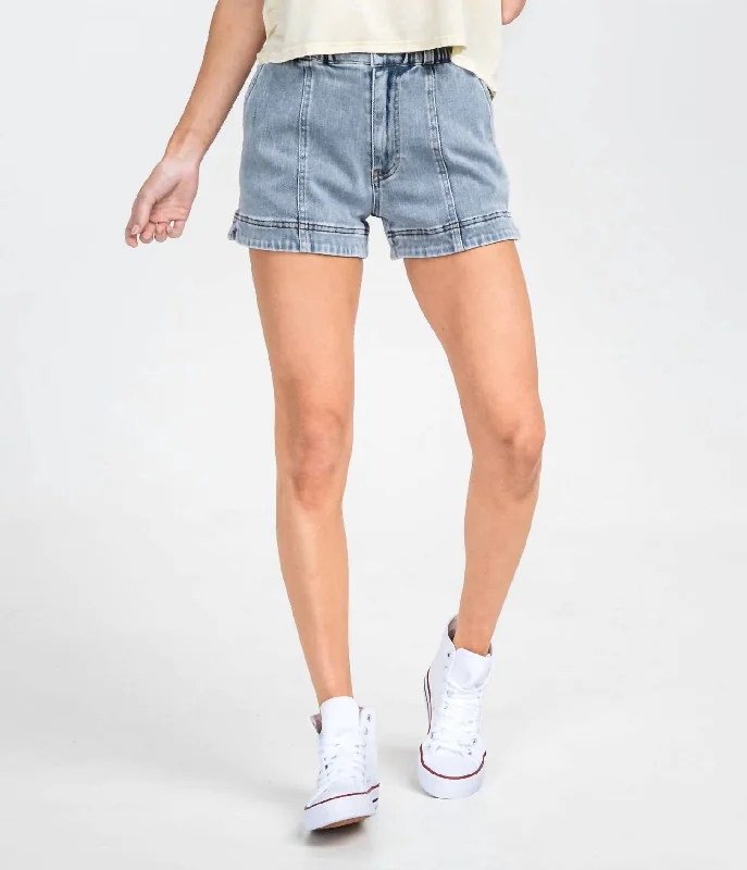 Affordable Trendy Clothes For Women Nym 90S Knit Denim Shorts In Faded Denim