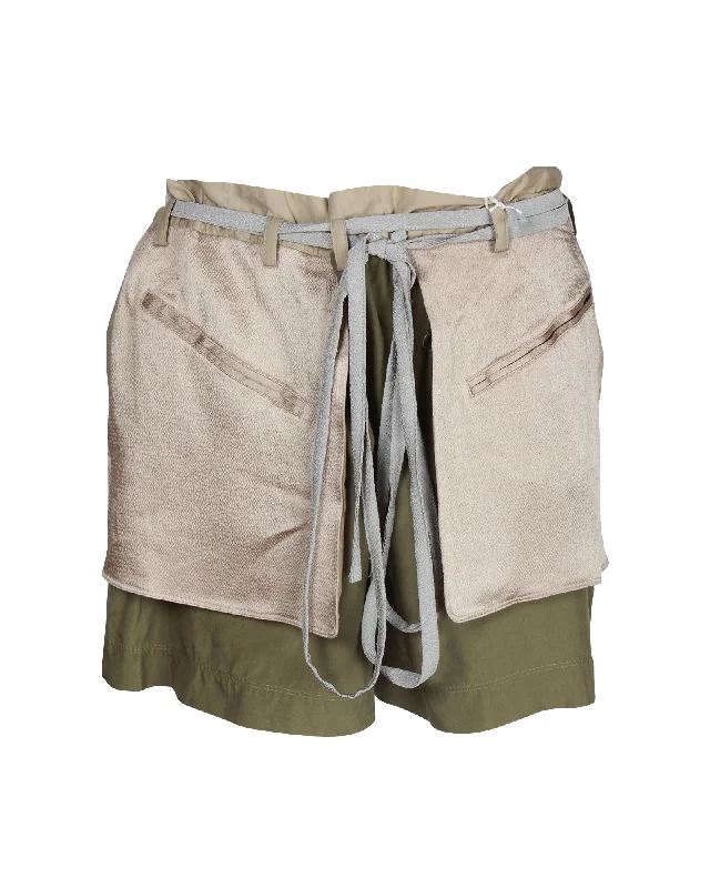 Valentino Trouser Shorts in Olive Satin